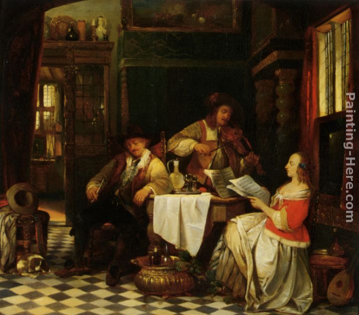 The Musician painting - Baron Jan August Hendrik Leys The Musician art painting
